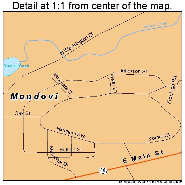 Mondovi, Wisconsin road map detail