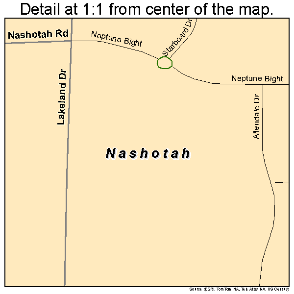 Nashotah, Wisconsin road map detail