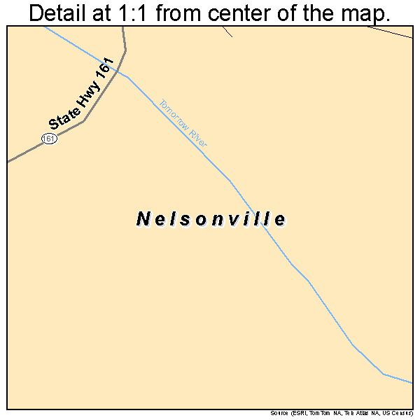 Nelsonville, Wisconsin road map detail