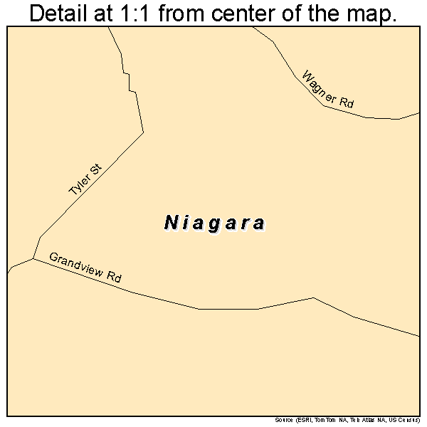 Niagara, Wisconsin road map detail