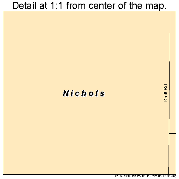 Nichols, Wisconsin road map detail