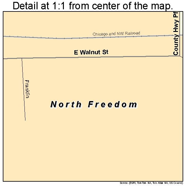 North Freedom, Wisconsin road map detail