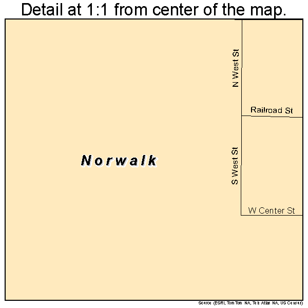 Norwalk, Wisconsin road map detail