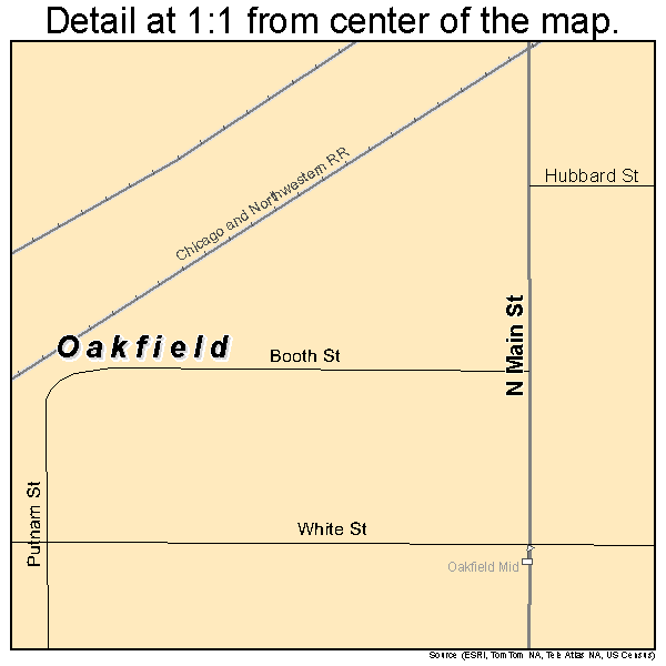 Oakfield, Wisconsin road map detail