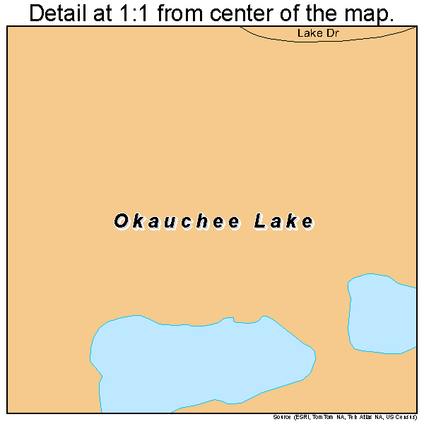 Okauchee Lake, Wisconsin road map detail