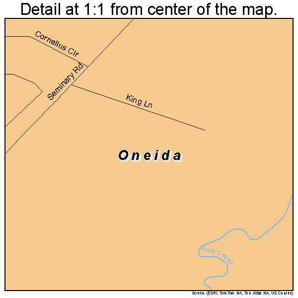 Oneida, Wisconsin road map detail