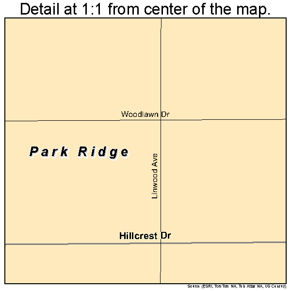 Park Ridge, Wisconsin road map detail