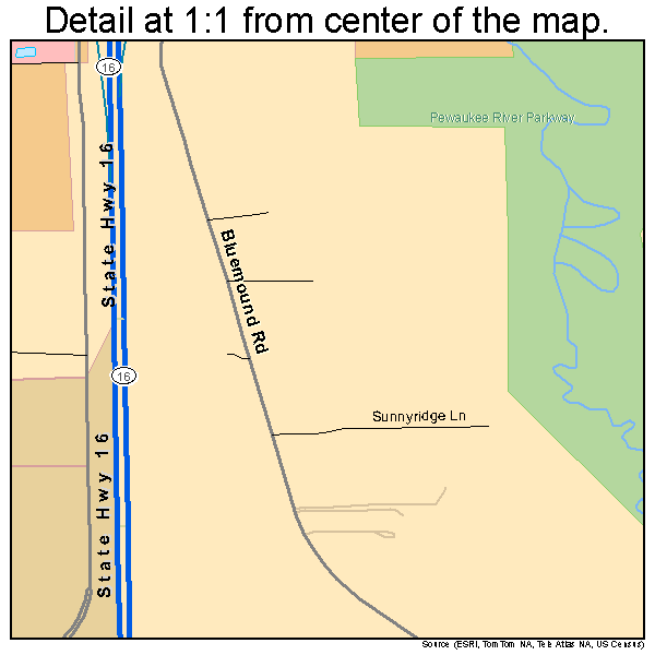 Pewaukee, Wisconsin road map detail