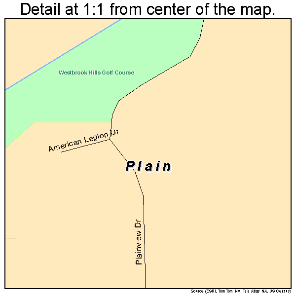 Plain, Wisconsin road map detail