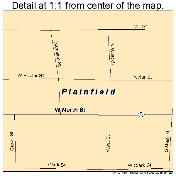 Plainfield, Wisconsin road map detail