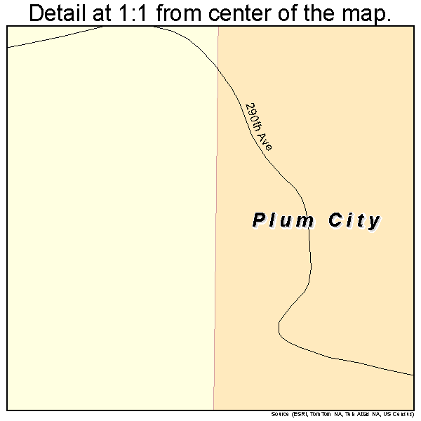 Plum City, Wisconsin road map detail