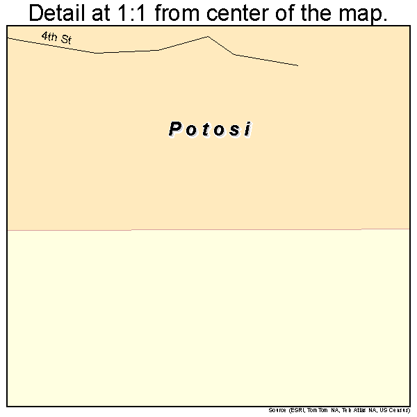 Potosi, Wisconsin road map detail