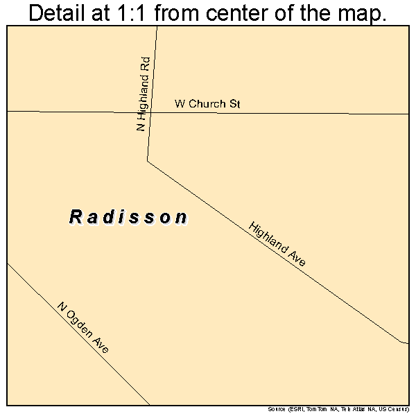 Radisson, Wisconsin road map detail