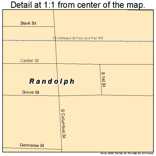 Randolph, Wisconsin road map detail