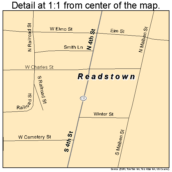 Readstown, Wisconsin road map detail