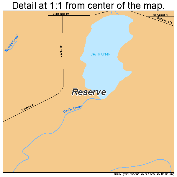 Reserve, Wisconsin road map detail