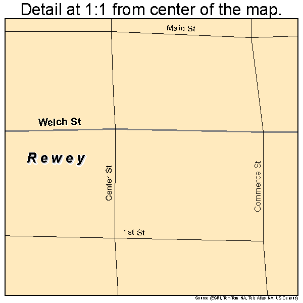 Rewey, Wisconsin road map detail