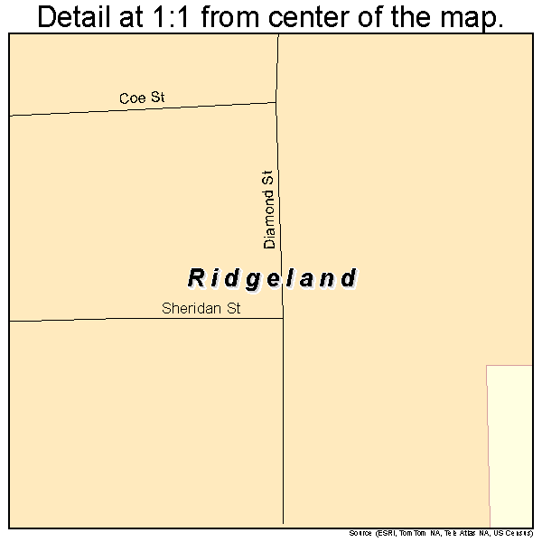 Ridgeland, Wisconsin road map detail