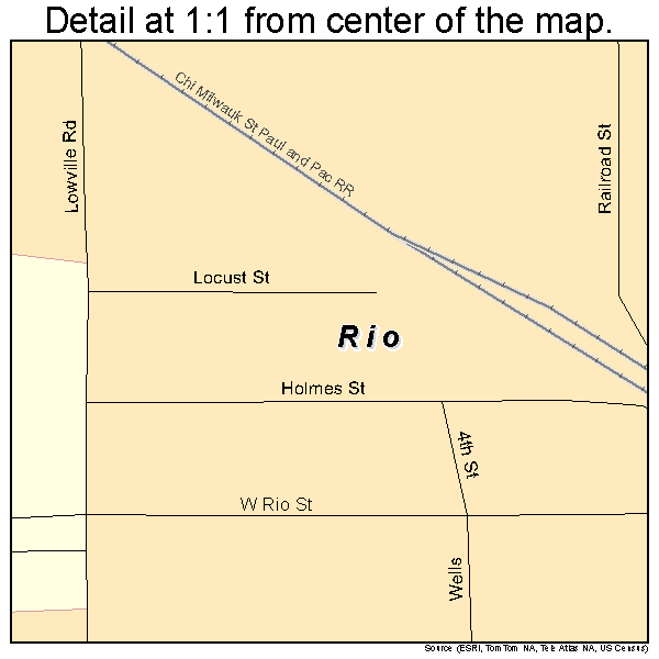 Rio, Wisconsin road map detail