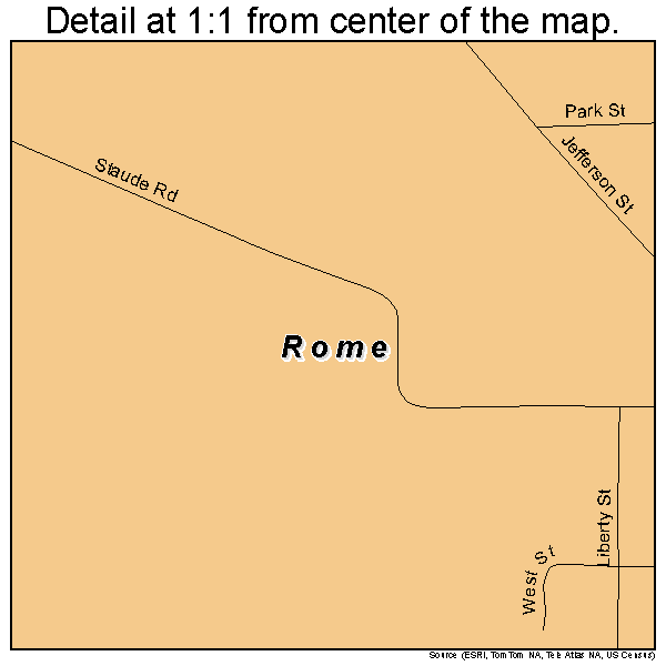 Rome, Wisconsin road map detail