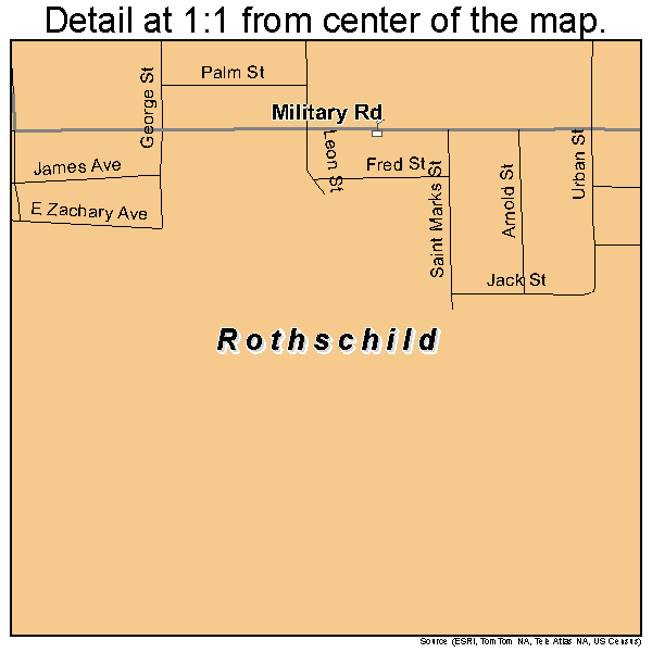 Rothschild, Wisconsin road map detail