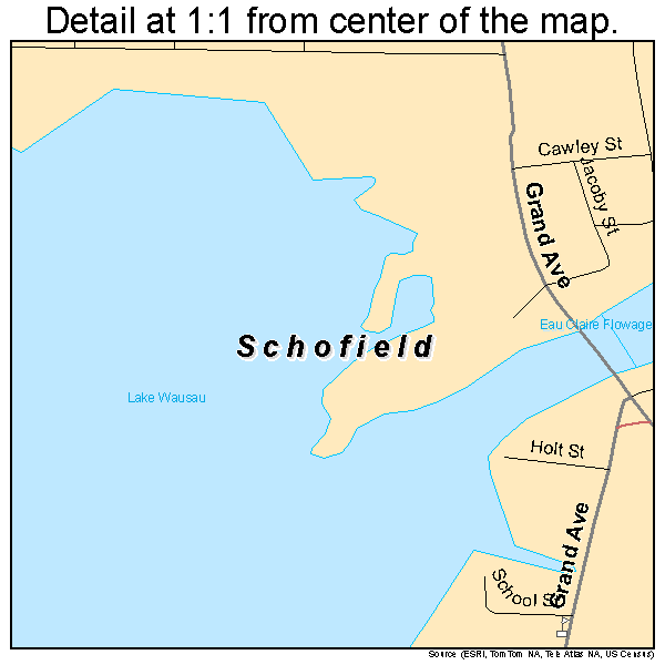 Schofield, Wisconsin road map detail