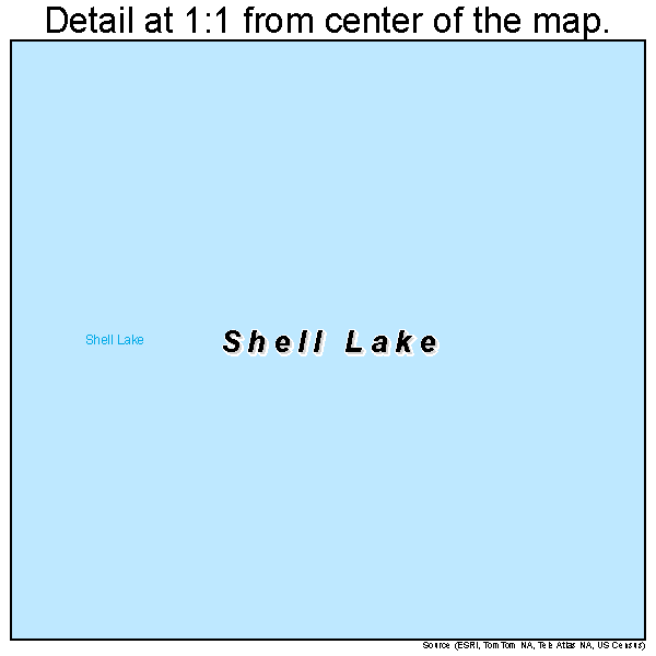 Shell Lake, Wisconsin road map detail