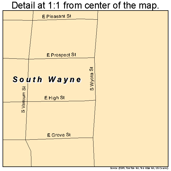 South Wayne, Wisconsin road map detail