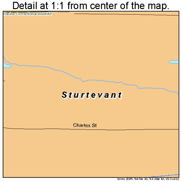 Sturtevant, Wisconsin road map detail