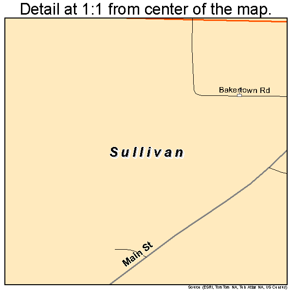 Sullivan, Wisconsin road map detail