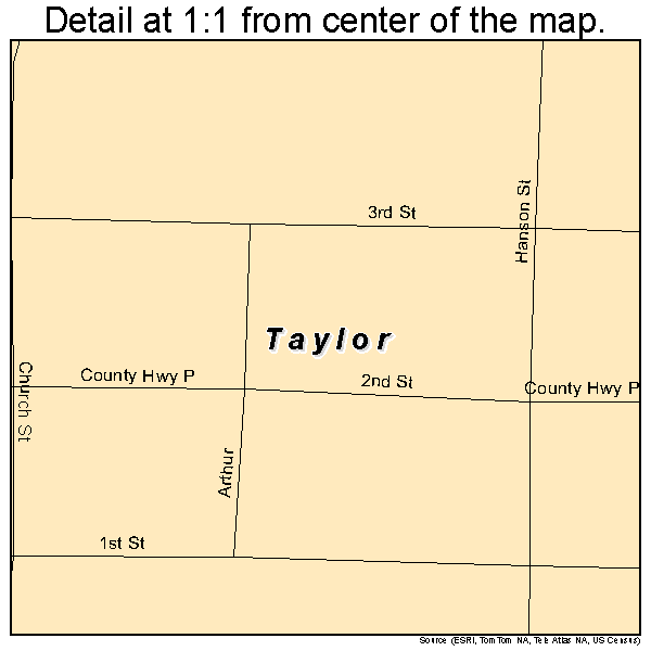 Taylor, Wisconsin road map detail