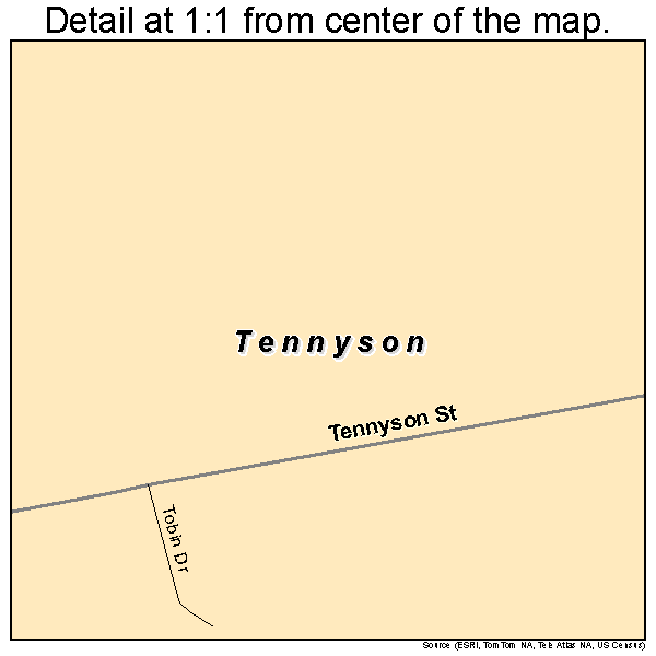 Tennyson, Wisconsin road map detail