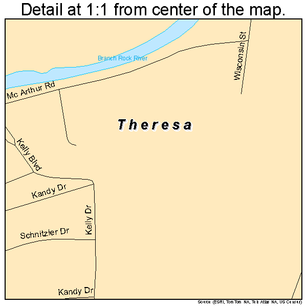 Theresa, Wisconsin road map detail