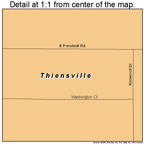 Thiensville, Wisconsin road map detail