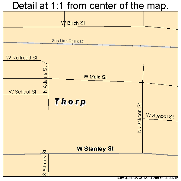 Thorp, Wisconsin road map detail