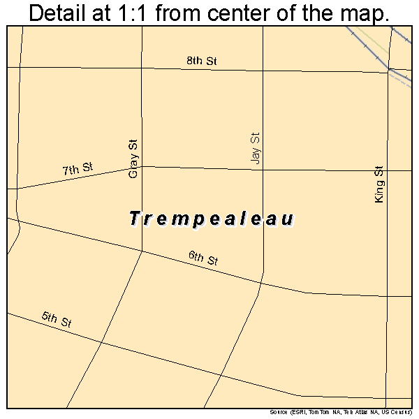 Trempealeau, Wisconsin road map detail