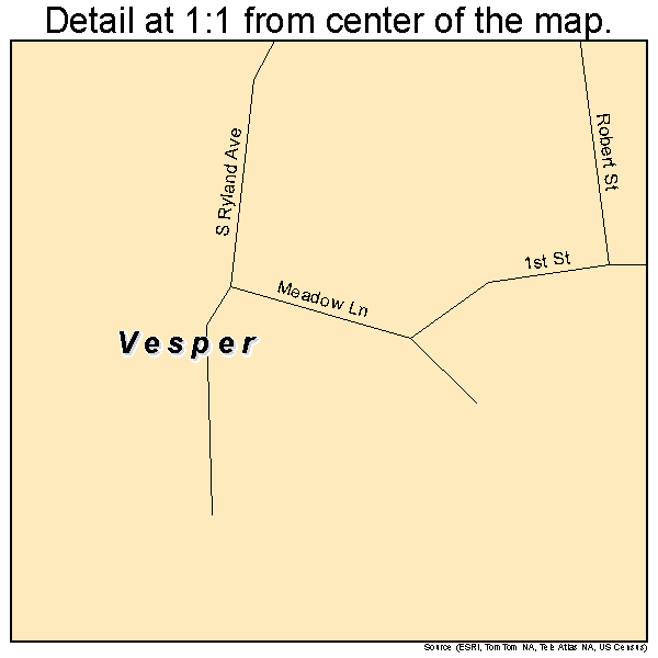 Vesper, Wisconsin road map detail