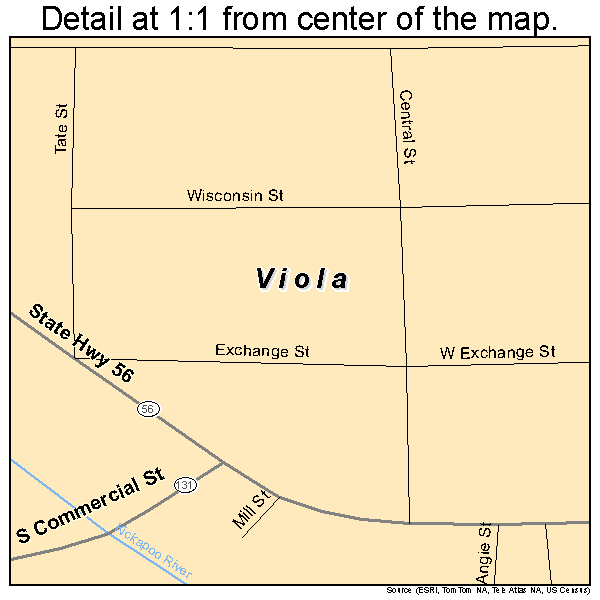 Viola, Wisconsin road map detail