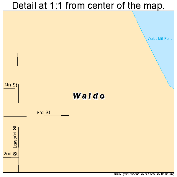 Waldo, Wisconsin road map detail