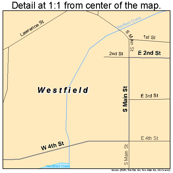 Westfield, Wisconsin road map detail