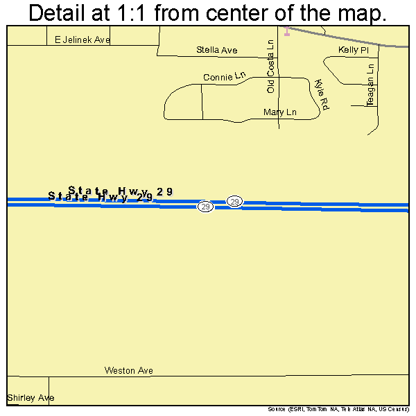 Weston, Wisconsin road map detail