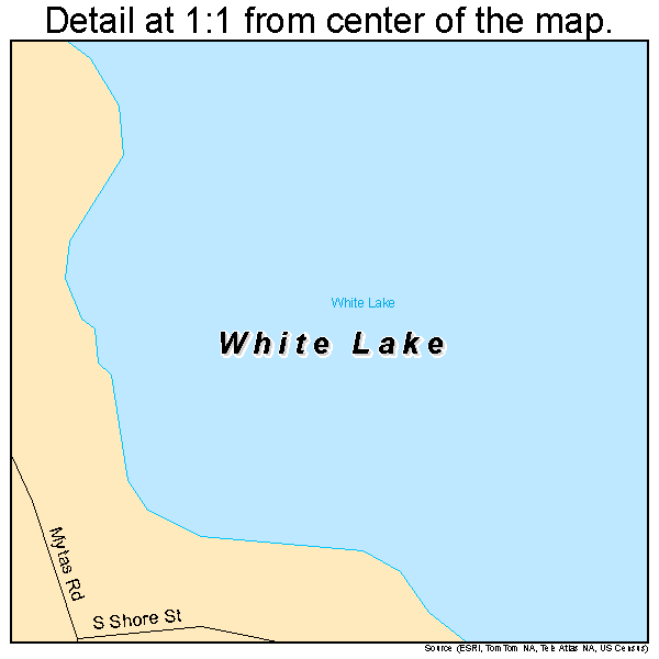 White Lake, Wisconsin road map detail