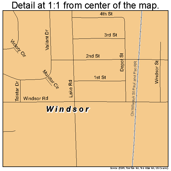 Windsor, Wisconsin road map detail