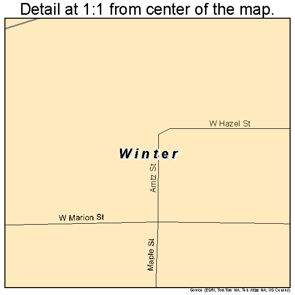 Winter, Wisconsin road map detail