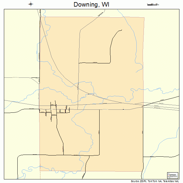 Downing, WI street map