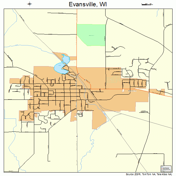 Evansville, WI street map