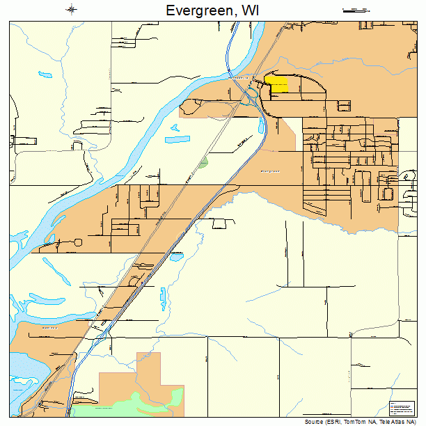 Evergreen, WI street map