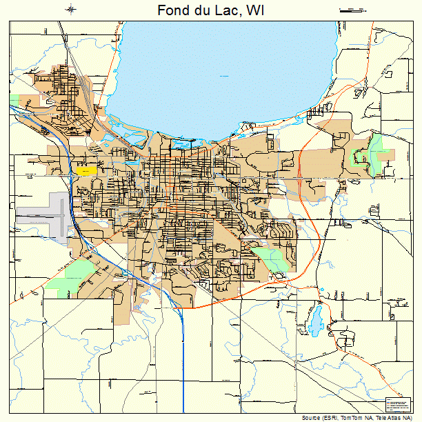 Fond du Lac, WI street map