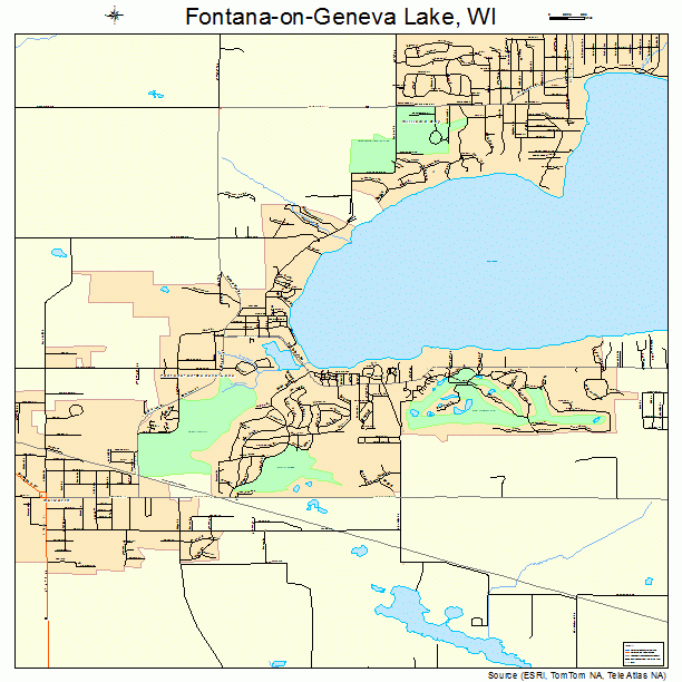 Fontana-on-Geneva Lake, WI street map