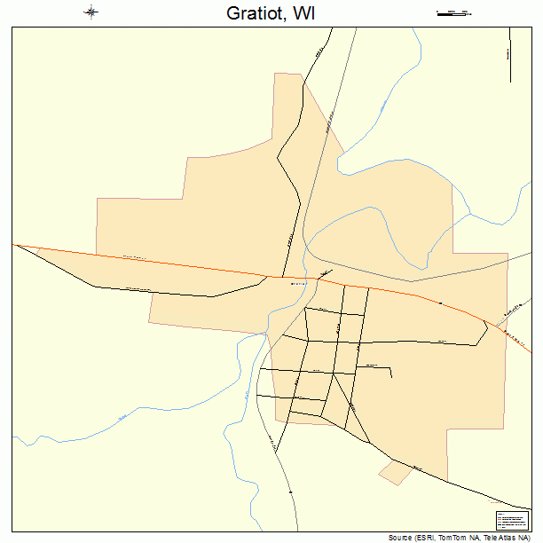 Gratiot, WI street map